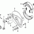 CM400E Rear brake @ rear brake panel