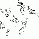 XL125 Барабан и вилки переключения