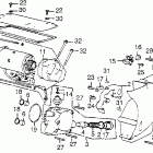 CB550K Left crankcase cover  @ starting motor @ oil pump