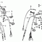 CB750F Рулевые рычаги , переключатели и тросы