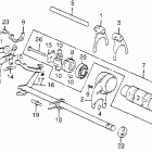 CB550K Shift drum @ shift fork  @ shift spindle