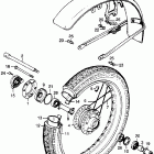 CB500T Front wheel @ front fender