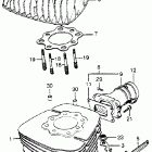CR250M Цилиндр и головка цилиндра