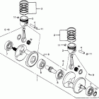 CB500T Коленвал и поршни