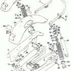 CB200 Rear shock absorber  @ swingarm @ rear fender
