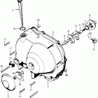 CT90K5 Right crankcase cover  @ clutch lifter