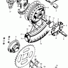 CT90K5 Rear wheel @ brake panel