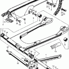 CB450K6 Swingarm @ drive chain @ case
