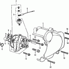 CB350F Left crankcase cover @ oil pump