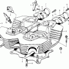 CB350G Cylinder head @ spark plug