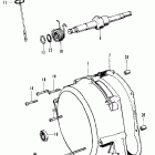 CB500K2 Right crankcase cover  @ kick spindle