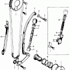 SL100K2 Cam chain tensioner @ oil filter screen