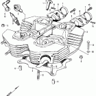 CB350K3 Cylinder head @ spark plug