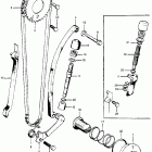 CL100S Cam chain tensioner @ oil filter screen