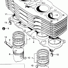 CB750K Цилиндр и поршни