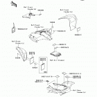 KFX450R (KSF450-B8FA) Наклейки предупреждения