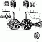 CB72 Коленвал и поршни
