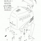 DF115 Крышка двигателя  (для моделей 2001-2002)