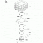 Bayou 250 (KLF250-A9F) Цилиндр и поршни