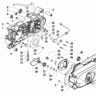 90 DVX Left crankcase and cover assembly