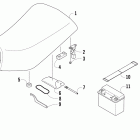 DVX 90 Seat, battery, and tool kit assemblies