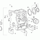 700 Diesel Crankcase, crankshaft support, and oil filter assemblies