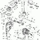 E100WPLSIF commercial, elec start, 20 in shaft Fuel bracket & components