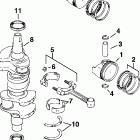 E50PL4SSC 4-Stroke, Elec Start, TNT, 20 IN. shaft Коленвал