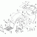 366 4Х4 Rear body, rack, footwell, and taillight assembly