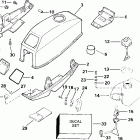 J3WREES Motor cover -- johnson / evinrude & integral fuel tank