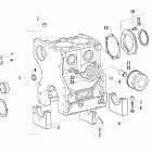 700 Diesel Crankcase, crankshaft support, and oil filter assemblies