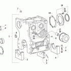 700 Diesel Crankcase, crankshaft support, and oil filter assemblies