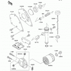 Mule 500 (KAF300-B2) Масляный и водяной насос. фильтр масленый