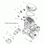 R10WH76AG/AH/AR/AV/WY76AW/AZ RANGER 4X4 800 EFI CREW Engine, throttle body and valve cover