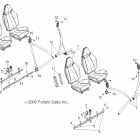 R10XH76AA RANGER RZR 4 800 EFI Body, seat mounting and belts