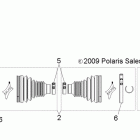 R10VH76AW/AO/AB RANGER RZR Drive train, rear half shaft