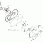 R10XH76AA RANGER RZR 4 800 EFI Drive train, clutch cover and ducting