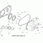 RANGER XP 800 - R12TH76/TH7E/TX7E Drive train, clutch cover