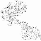 400 500 Manual Final bevel gear assembly (front) (500)