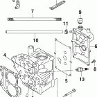 J15RL4SNF 4-Stroke, Tiller,  Rope, Carburetor, White, 20 Головка цилиндра