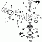 J4RLSIB Rope Start, Tiller, 20 IN. shaft Коленчатый вал & Поршень