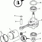 J5RLSIM Rope Start, Tiller, 20 IN. shaft Коленвал и поршни