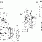 J30JRSSB Jet Drive, Rope Start, Tiller, 15 IN. shaft Цилиндр & Картер