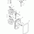 50 (3 CYL.) 0A721308 & Up Carburetor linkage and choke solenoid