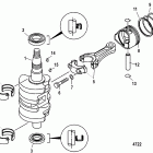 15 (4-STROKE) 0G760300 THRU 1B226999 Коленчатый вал и поршни