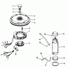115 (6 CYL.) 7208848 AND UP Flywheel, starter motor and stator