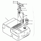 40 (TWIN CARB) (W/OIL INJECTION) 6E9-015001 AND UP      (M) Fuel tank and fuel line assembly-not original equipment ...