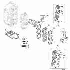 50 (3 CYL.) 1B000001 & Up Впускной коллектор и блок лепестковых клапанов