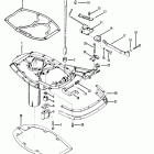 45 (4 CYL.) 0A719281 & Up Exhaust plate and shift linkage