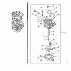 40 (TWIN CARB) (W/OIL INJECTION) 6E9-015001 AND UP      (M) Карбюратор